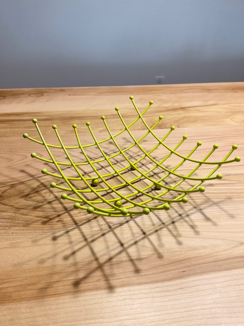 Vintage IKEA 90 Lime Green Decorative Wire Fruit Bowl
